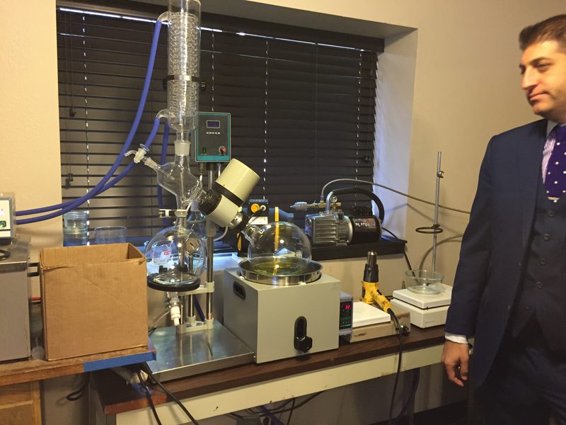 Rotary evaporation in a licensed extraction lab. Processing adds a whole layer o